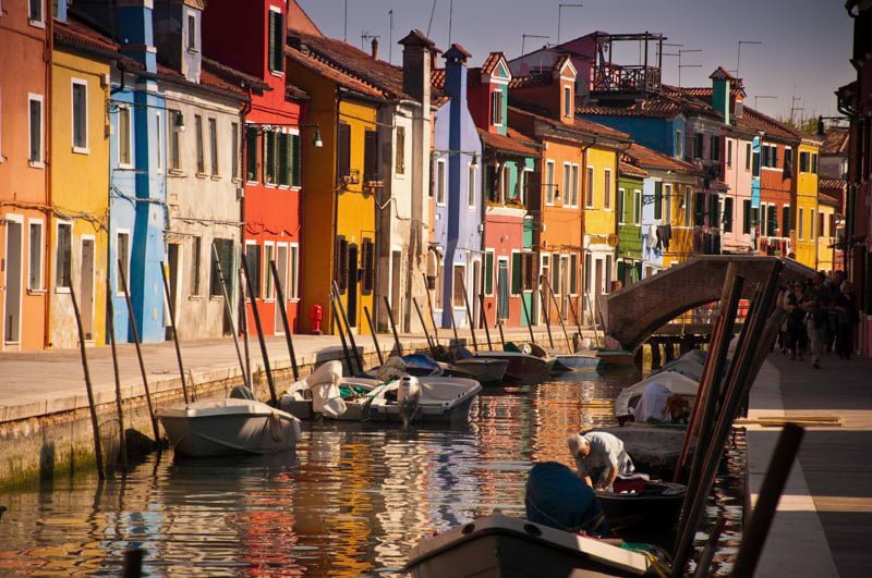 Laguna Wenecka wakacje na barce wyspa Burano