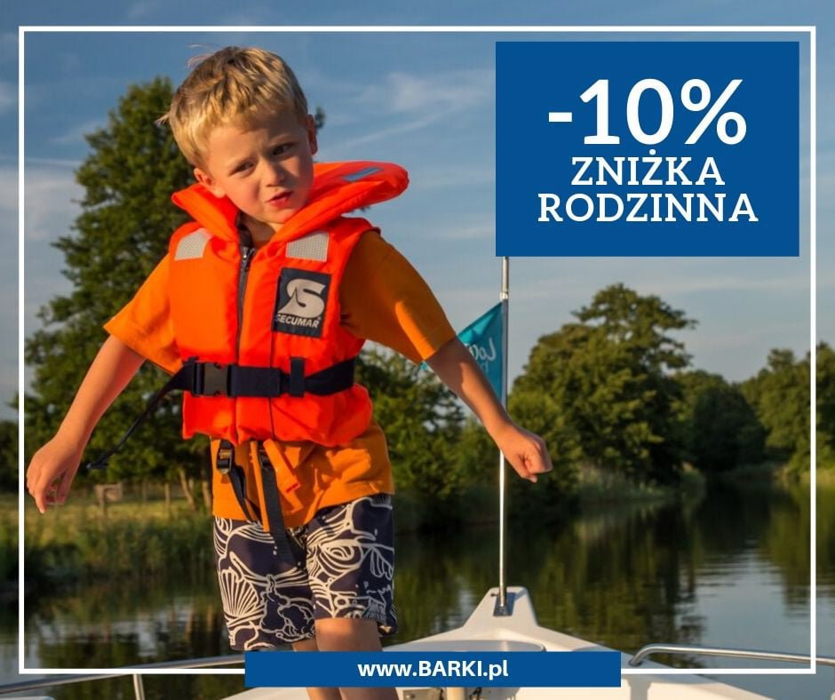 Zniżka rodzinna wakacje na barce -10%
